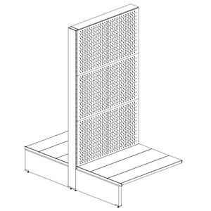 Стеллаж островной (гондола) перфорированный без полок Стеллаж островной (гондола) перфорированный без полок GGPF.70.140.50