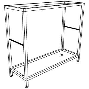 Каркас стеллажа хром 1000x350x875 (труба 25х25) Каркас стеллажа хром 1000x350x875 (труба 25х25) PRMST.306.25.CH
