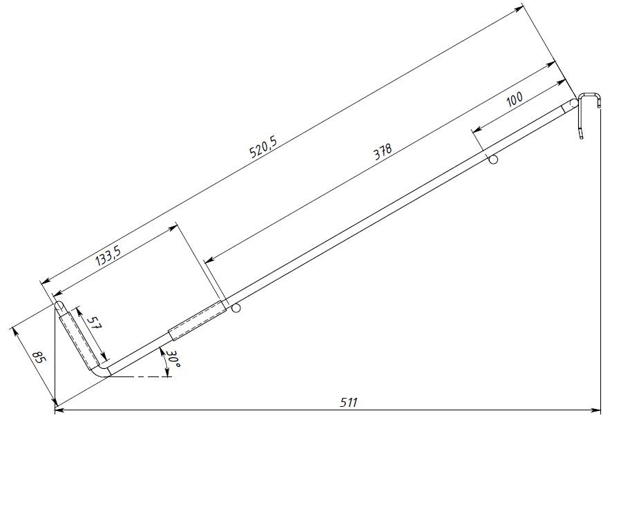 HPF-08-500 \ Держатель Держатель на тангу 30х1 универсальный 310х500мм HPF-08-500 \ Держатель Держатель на тангу 30х1 универсальный 310х500мм HPF.3015.08-500.V2.CH
