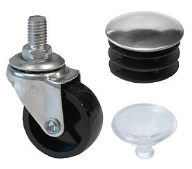 Фурнитура для систем: колеса, заглушки, присоски