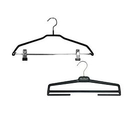 Вешалки и плечики для юбок и брюк с зажимами (прищепками) 