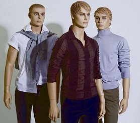 Манекены мужские стилизованные (телесные, с макияжем) 