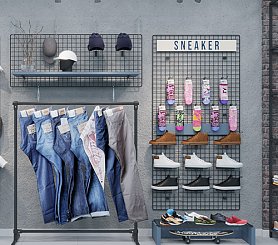 Решетки торговые ЛОФТ (черный муар)